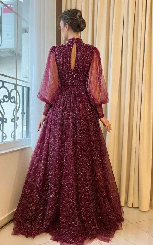 Teuta matoshi-Mulberry Dot Gown - Image 2
