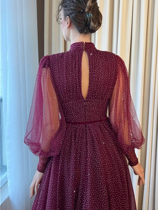 Teuta matoshi-Mulberry Dot Gown