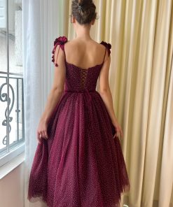 Teuta matoshi-Mulberry Dot Midi Dress 2