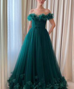 Teuta matoshi-Teal Breeze Tulle Gown 2