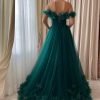 Teuta matoshi-Teal Breeze Tulle Gown