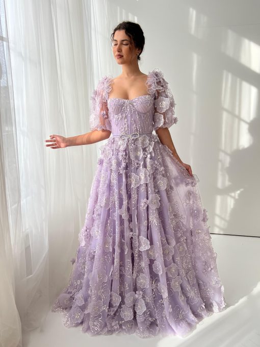 Teuta matoshi-Periwinkle Magnolia Corset Gown - Image 2