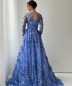 Teuta matoshi-Cerulean Blooms Serenade Gown