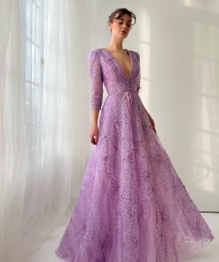 Teuta matoshi-Lilac Cascade Gown 2