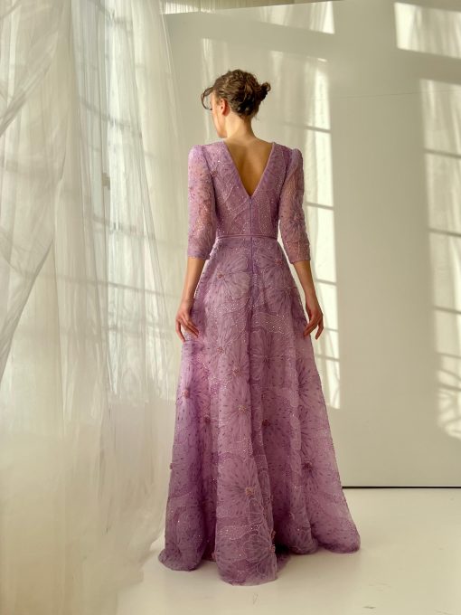 Teuta matoshi-Lilac Cascade Gown