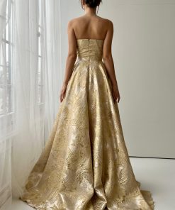 Teuta matoshi-Gilded Dream Brocade Gown