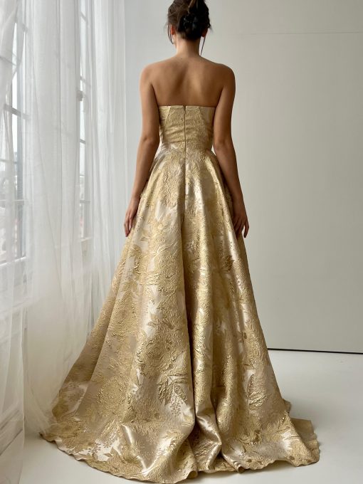 Teuta matoshi-Gilded Dream Brocade Gown