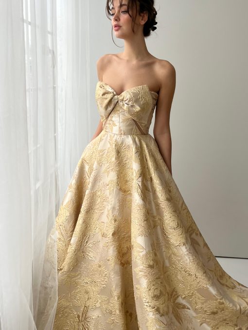 Teuta matoshi-Gilded Dream Brocade Gown - Image 2