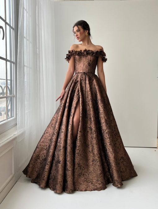 Teuta matoshi-Foliage Chestnut Gown - Image 2