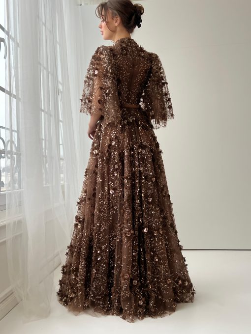 Teuta matoshi-Mocha Petal Dream Gown