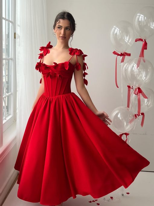 Teuta matoshi-Vermilion’s Lullaby Midi Dress - Image 2