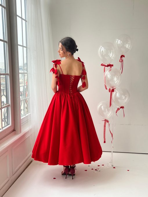 Teuta matoshi-Vermilion’s Lullaby Midi Dress