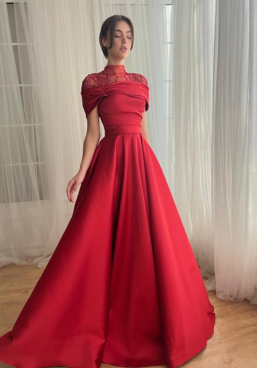 Teuta matoshi-Scarlet Gala Gown - Image 2