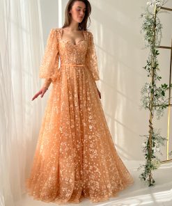 Teuta matoshi-Peachy Floral Gown 2