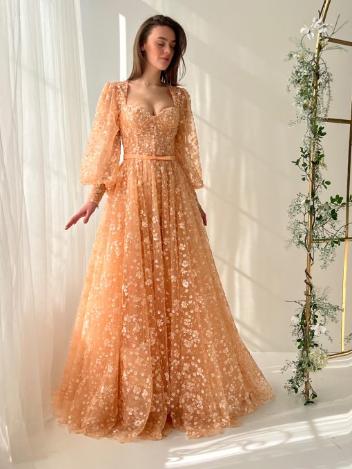 Teuta matoshi-Peachy Floral Gown - Image 2