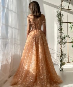 Teuta matoshi-Peachy Floral Ball Gown