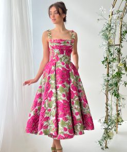 Teuta matoshi-Spring Jacquard Midi Dress 2