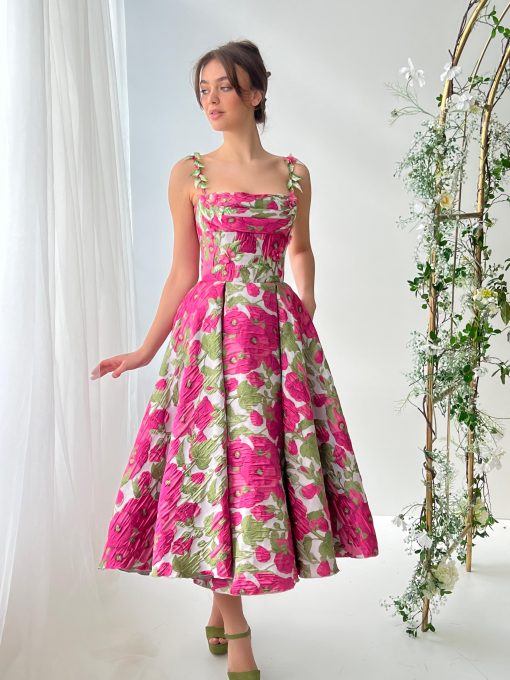 Teuta matoshi-Spring Jacquard Midi Dress - Image 2
