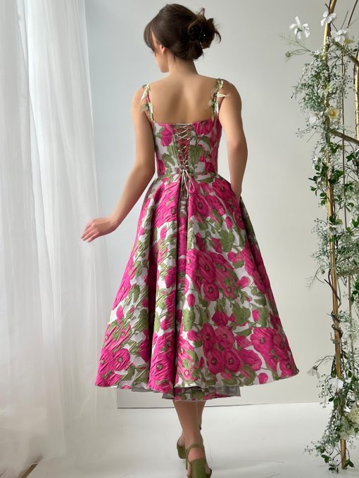 Teuta matoshi-Spring Jacquard Midi Dress