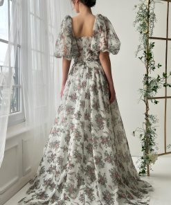 Teuta matoshi-Vintage Painting of Roses Gown