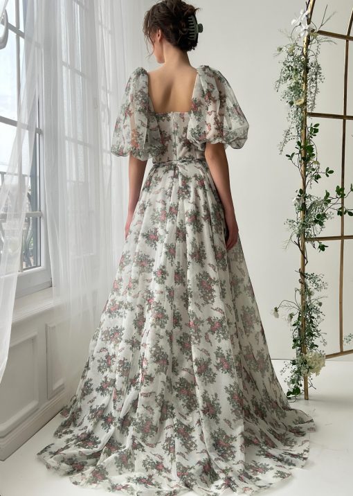 Teuta matoshi-Vintage Painting of Roses Gown