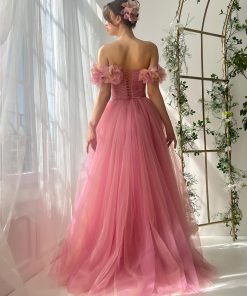Teuta matoshi-Pink Petals Tulle Dress