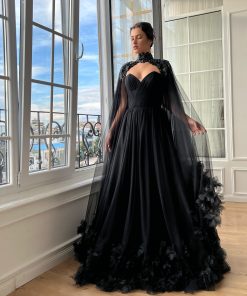 Teuta matoshi-Blackrose Draped Gown 2