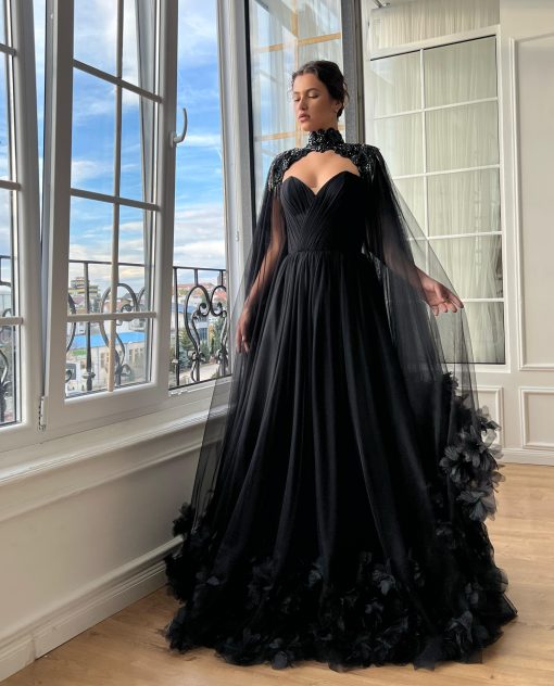 Teuta matoshi-Blackrose Draped Gown - Image 2