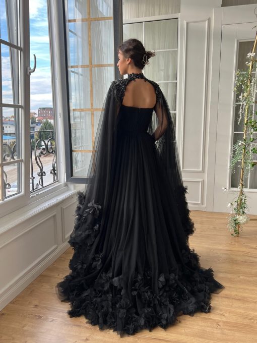 Teuta matoshi-Blackrose Draped Gown