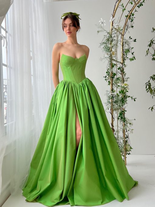 Teuta matoshi-Lime Beneath Sky Gown - Image 2