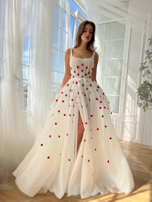 Teuta matoshi-White Rose Fields Gown - Image 2