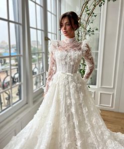 Teuta matoshi-Ivory Meadow Gown 2