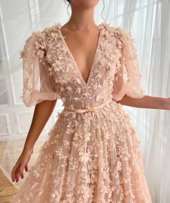 Teuta matoshi-Peach Dreamscape Gown 2
