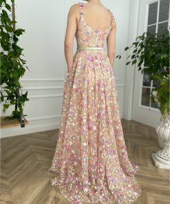 Teuta matoshi-Opalescent Floral Sequined Gown 2