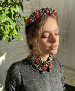 Teuta matoshi-Bejeweled Sable Dress