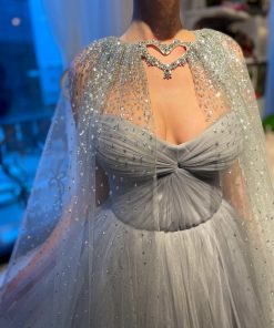 Teuta matoshi-Silver Lining Capelet Dress