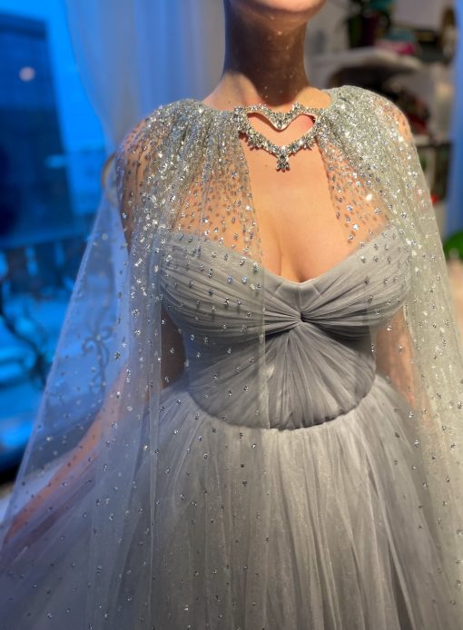 Teuta matoshi-Silver Lining Capelet Dress