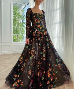 Teuta matoshi-Black Swan Mosaic Gown