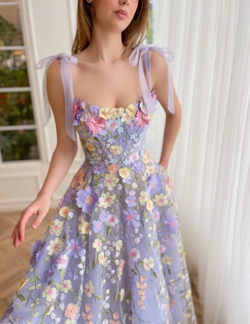 Teuta matoshi-Lavender Bloom Midi Dress - Image 2