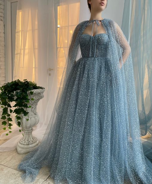 Teuta matoshi-Blue Skies Capelet Gown