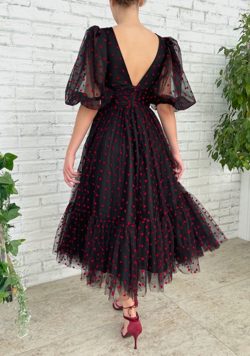 Teuta matoshi-Fluttering Hearts Midi Dress - Image 2
