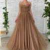 Teuta matoshi-Starry Mocha Cape Gown