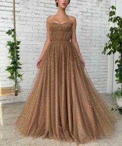 Teuta matoshi-Starry Mocha Cape Gown