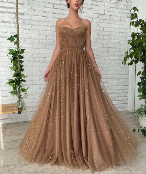 Teuta matoshi-Starry Mocha Cape Gown