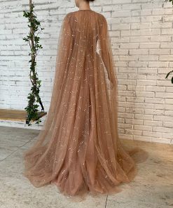 Teuta matoshi-Crystal Sands Capelet Gown 2