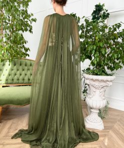 Teuta matoshi-Sequined Confessions Olive Gown 2