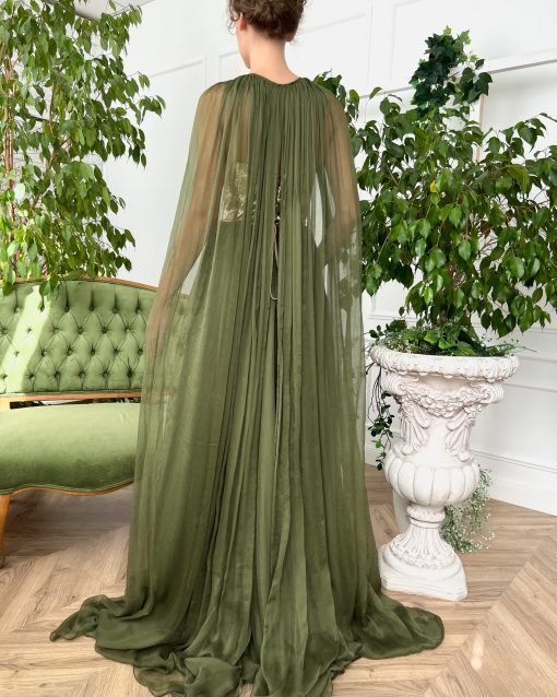 Teuta matoshi-Sequined Confessions Olive Gown - Image 2