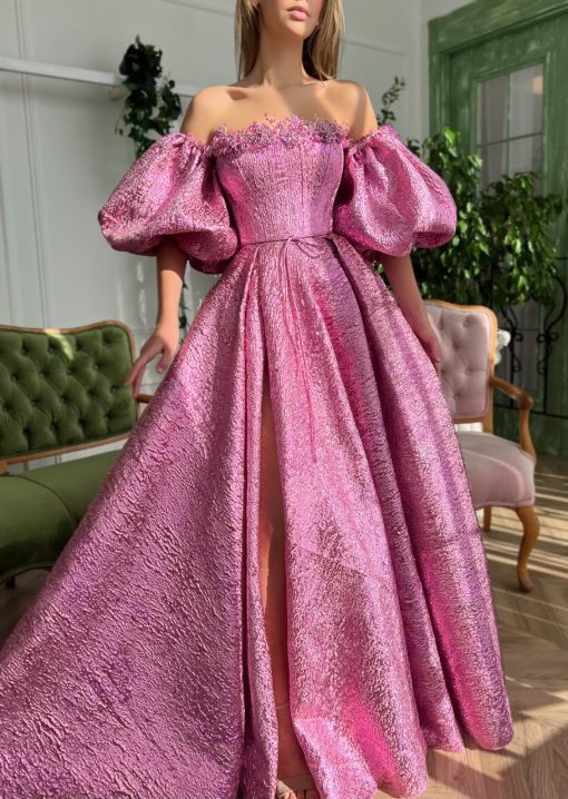Teuta matoshi-Daydream Candy Brocade Gown - Image 2