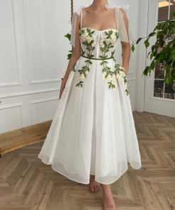 Teuta matoshi-Cascading Ivy Midi Dress