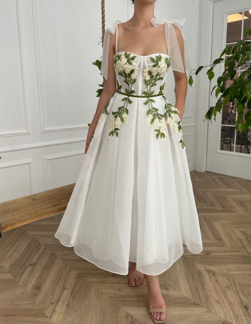 Teuta matoshi-Cascading Ivy Midi Dress